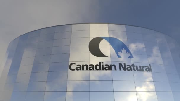 Kanada Doğal Kaynaklar Logosu Modern Kentsel Skyline Çok Uluslu Şlerin — Stok video