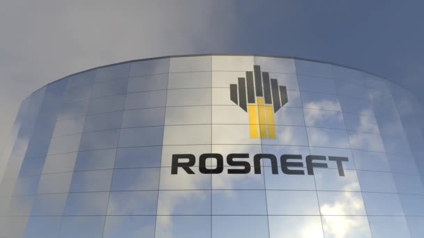 Logo Rosneft Ikon Bisnis Biru Simbol Teknologi Dan Pertumbuhan Yang — Stok Video