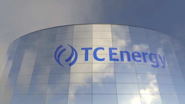 Tc能源标志公司天际线现代经济力量的象征公司天际线 象征经济力量的现代图标 — 图库视频影像