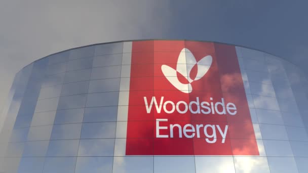 Logotipo Woodside Energy Logotipo Azul Sucesso Uma Ilustração Cativante Negócio — Vídeo de Stock