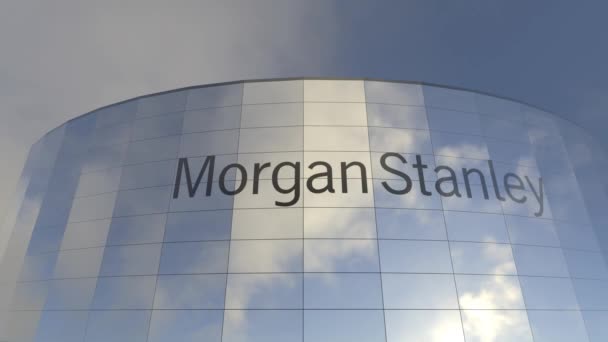 Logo Morgan Stanley Błękitne Logo Sukcesu Urzekająca Ilustracja Biznesu Przykuwająca — Wideo stockowe