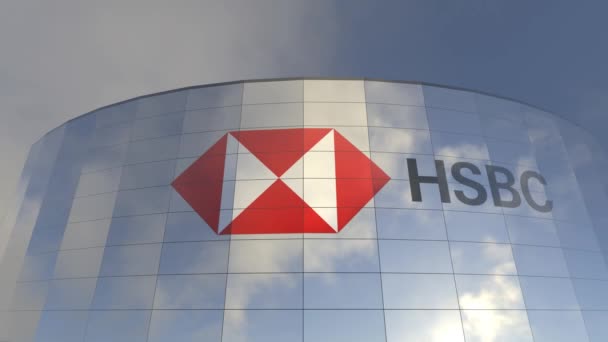 Логотип Hsbc Corporate Skyline Modern Icon Economic Power Corporate Skyline — стоковое видео
