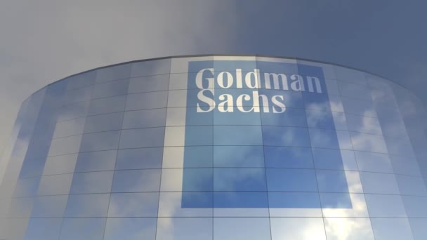 Goldman Sachs Logó Kék Üzleti Ikon Technológia Növekedés Magával Ragadó — Stock videók
