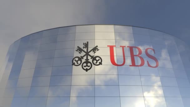 Ubs Logo Capitalismo Urbano Torre Vetro Che Definisce Economia Della — Video Stock