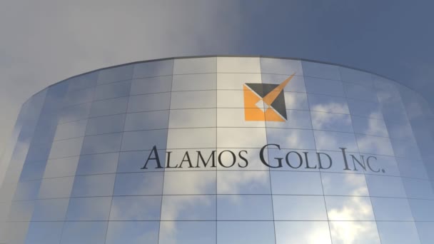 Logo Alamos Gold Modré Logo Úspěchu Působivá Ilustrace Podnikání Oční — Stock video
