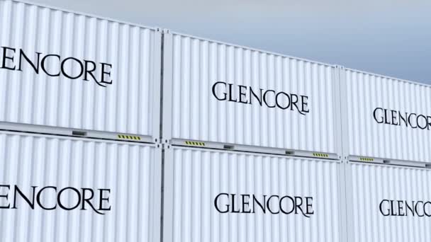 Glencore Logo Weist Den Weg Emblem Und Flagge Der Welt — Stockvideo