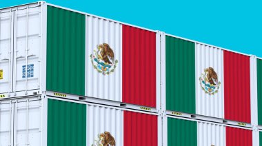 Üzerinde logo ve bayrak olan Meksika logosu.