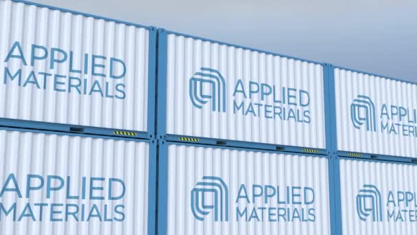 Applied Materials Logo Guiding Way Emblem Logo Und Flagge Der — Stockvideo