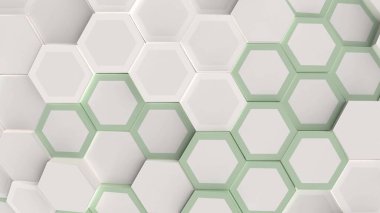 Gölge hareketli altıgen 4k ızgara duvarının animasyonu