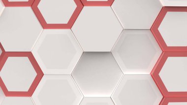 Gölge hareketli altıgen 4k ızgara duvarının animasyonu