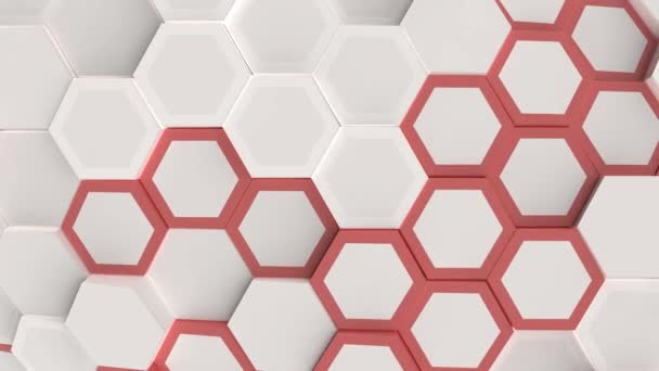 Sechseck Abstrakter Hintergrund Aus Geometrischer Oberflächenschleife — Stockvideo