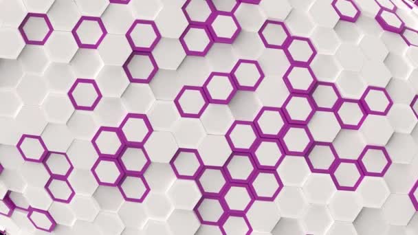 Hexagon Abstrakt Bakgrund Från Geometrisk Yta Loop — Stockvideo