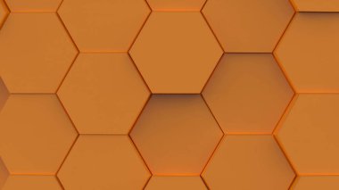 Turuncu Dijital Altıgen Hareketi: Fütürist Grafik Canlandırması