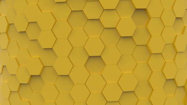 Sarı Geleceği Altıgen Izgara Canlandırması: Geometrik 3D Hareket