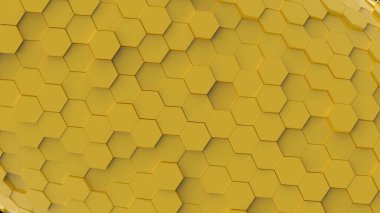 Sarı Dinamik 3D Altıgen Animasyon: Fütürist Hareket