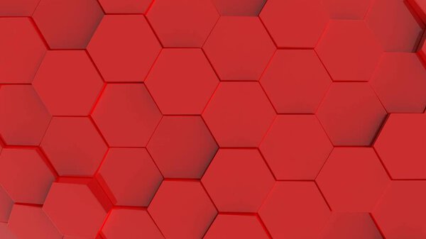 Red Futuristic Hexagonal Render: Abstract Graphic Design