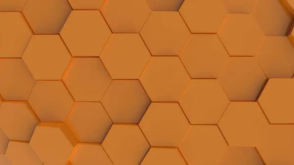 Orange Modern Geometric Hexagonal Design: Abstract 3D Animation