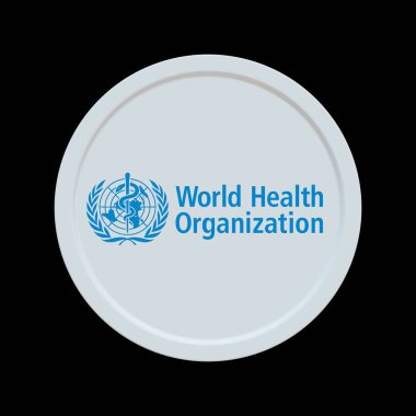 Dünya Sağlık Örgütü WHO 3. Madeni para logosu illüstrasyon borsa editörü