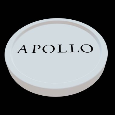 Apollo Global Yönetim 3d madeni para logosu illüstrasyon borsa editörü