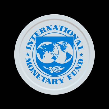 Uluslararası Para Fonu IMF 3d sikke logosu illüstrasyon borsa editörü