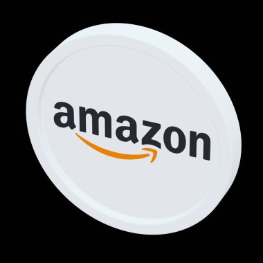 Amazon 3d madeni para logosu illüstrasyon borsa editörü