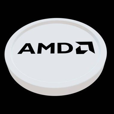 AMD 3D madeni para logosu illüstrasyon borsa editörü