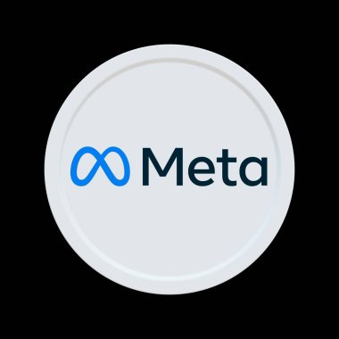 Meta Platformları Facebook 3d madeni para logosu illüstrasyon borsa editörü