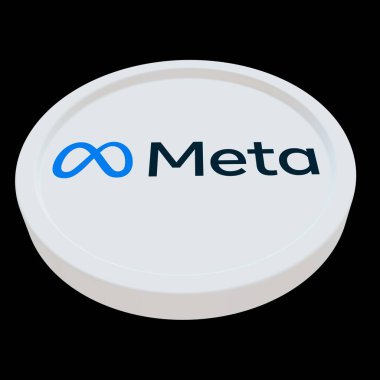 Meta Platformları Facebook 3d madeni para logosu illüstrasyon borsa editörü