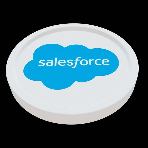 stock image Salesforce 3d coin logo illustration stock market editorial