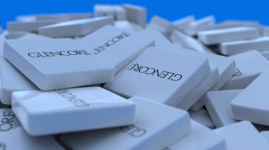 Glencore logo kübü şirketinin arka planı 3d illüstrasyon borsa editörü