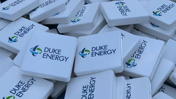 stock image Duke Energy logo cube company background 3d illustration stock market editorial