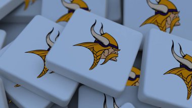 Minnesota Vikings arka plan logo simgesi sadece editoryal illüstrasyon