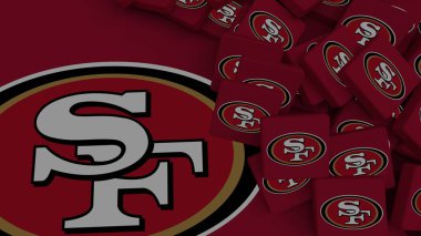 San Francisco 49ers arkaplan logosu sadece editoryal illüstrasyon