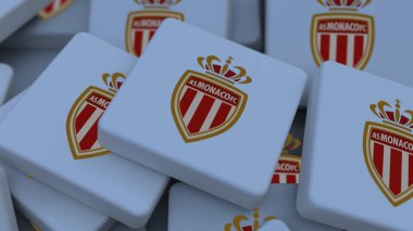 AS Monaco arkaplan logosu sadece editoryal illüstrasyon