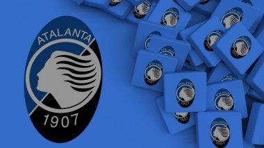 Atalanta BC arkaplan logo simgesi sadece editoryal illüstrasyon