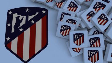 Atletico de Madrid arkaplan logosu sadece editoryal illüstrasyon