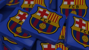 FC Barcelona arkaplan logosu sadece editoryal illüstrasyon