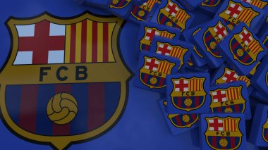 FC Barcelona arkaplan logosu sadece editoryal illüstrasyon