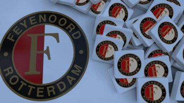 Feyenoord Rotterdam arkaplan logosu sadece editoryal illüstrasyon