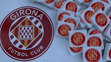Girona FC arkaplan logosu sadece editoryal illüstrasyon