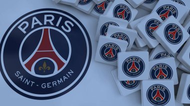Paris Saint Germain arkaplan logosu sadece editoryal illüstrasyon