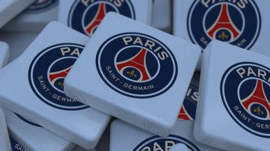 Paris Saint Germain arkaplan logosu sadece editoryal illüstrasyon