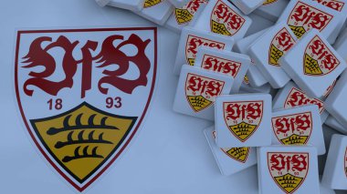 VfB Stuttgart arkaplan logo simgesi sadece editoryal illüstrasyon