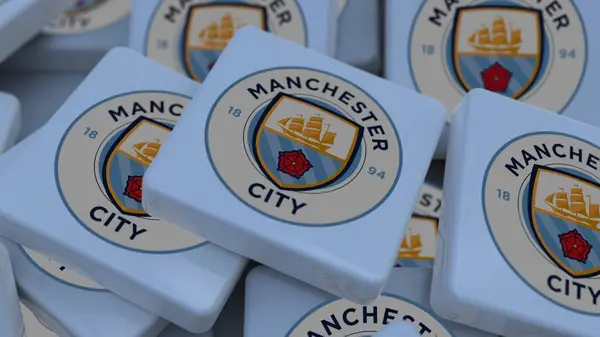 stock image Manchester City background logo icon only editorial illustration