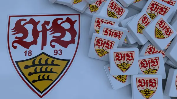 stock image VfB Stuttgart background logo icon only editorial illustration