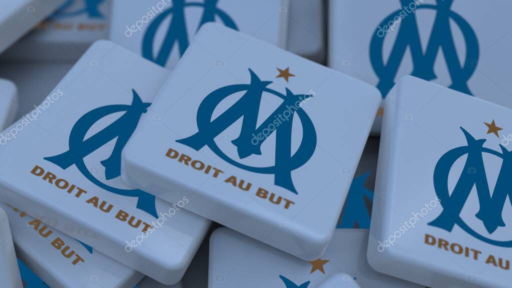 Olympique Marseille background logo icon only editorial illustration