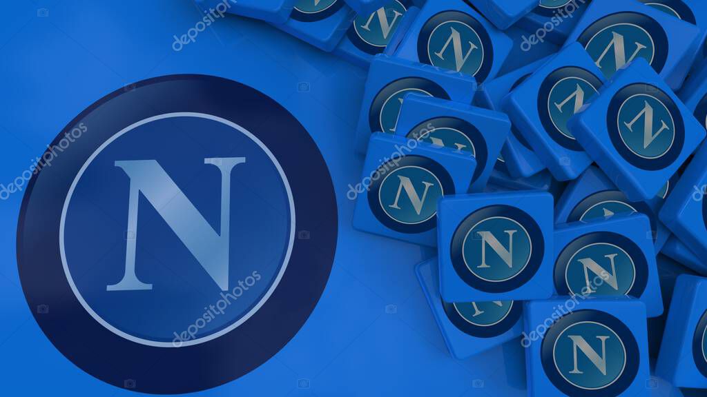 SSC Napoli background logo icon only editorial illustration
