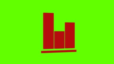 eşitleyici finans pazarlama fikri kırmızı set simgesi 3d illüstrasyon rotasyonu