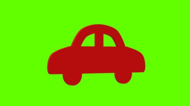 araba otomobil taşımacılığı kırmızı set 3d resimleme rotasyonu