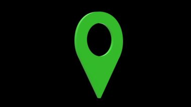 GPS konumu yeşil set 3d resim döndürmesi